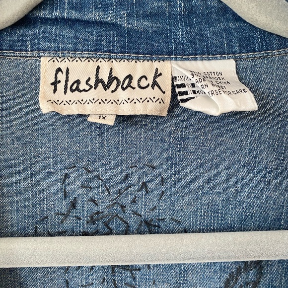 FlashBack Vintage Blue Denim Beaded Vest - Picture 10 of 10